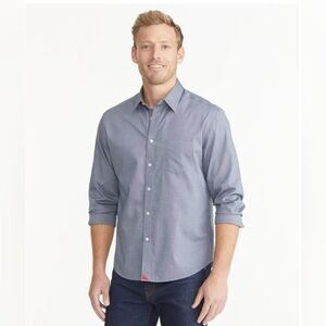 Untuckit Blue Wrinkle-Free Long Sleeve Button-Down Pio Cesare Shirt Size L